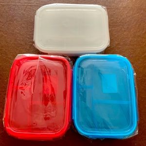 3 Plastic Bento Lunch box with Lids
